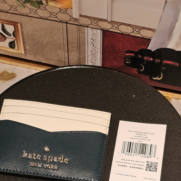 Kate ♠️ Spade Staci Saffiano Leather Card Case - Picture 7 of 12
